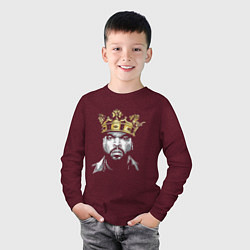 Лонгслив хлопковый детский Ice Cube King, цвет: меланж-бордовый — фото 2