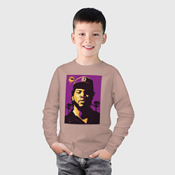 Лонгслив хлопковый детский Ice Cube, цвет: пыльно-розовый — фото 2