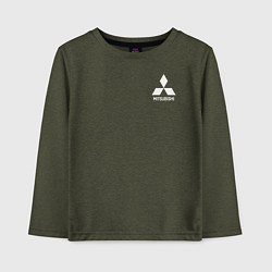 Лонгслив хлопковый детский MITSUBISHI, цвет: меланж-хаки