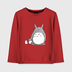 Лонгслив хлопковый детский Тоторо, цвет: красный
