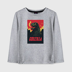 Лонгслив хлопковый детский Godzilla, цвет: меланж