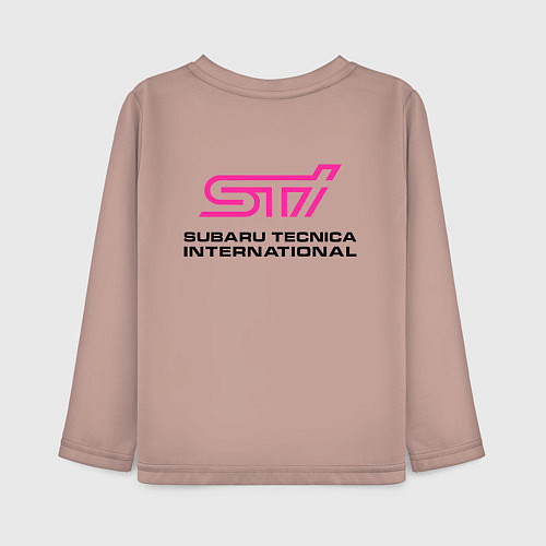Детский лонгслив SUBARU STI спина Z / Пыльно-розовый – фото 2
