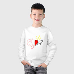 Лонгслив хлопковый детский ТИКТОКЕР - PAYTON MOORMEIE, цвет: белый — фото 2