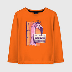 Лонгслив хлопковый детский Очень плохой фламинго, цвет: оранжевый