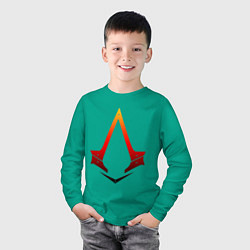 Лонгслив хлопковый детский Assassins Creed, цвет: зеленый — фото 2