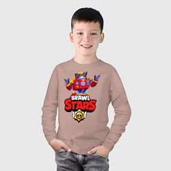 Лонгслив хлопковый детский Вольт - Brawl Stars, цвет: пыльно-розовый — фото 2