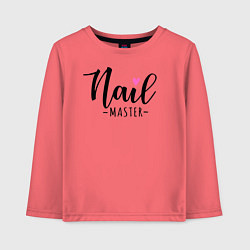 Лонгслив хлопковый детский Nail master, цвет: коралловый