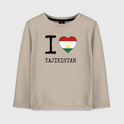 Лонгслив хлопковый детский Я люблю Таджикистан, цвет: миндальный