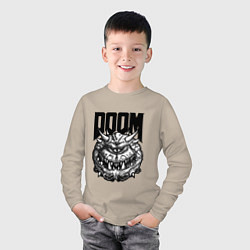 Лонгслив хлопковый детский КАКОДЕМОН DOOM Z, цвет: миндальный — фото 2
