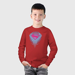 Лонгслив хлопковый детский Superman, цвет: красный — фото 2