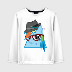 Лонгслив хлопковый детский Rainbow Dash hipster, цвет: белый