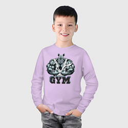 Лонгслив хлопковый детский Bodybuilding N, цвет: лаванда — фото 2