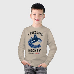 Лонгслив хлопковый детский VANCOUVER CANUCKS NHL, цвет: миндальный — фото 2