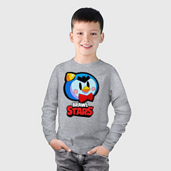 Лонгслив хлопковый детский Mister P Brawl Stars, цвет: меланж — фото 2