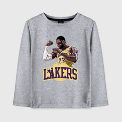 Лонгслив хлопковый детский LeBron - Lakers, цвет: меланж