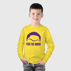 Лонгслив хлопковый детский Lakers - Fear The Brow, цвет: желтый — фото 2