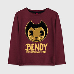 Лонгслив хлопковый детский Bendy And The Ink Machine, цвет: меланж-бордовый