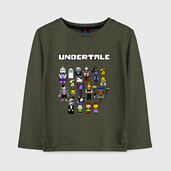 Лонгслив хлопковый детский UNDERTALE, цвет: меланж-хаки