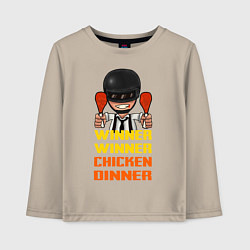 Лонгслив хлопковый детский PUBG Winner Chicken Dinner, цвет: миндальный
