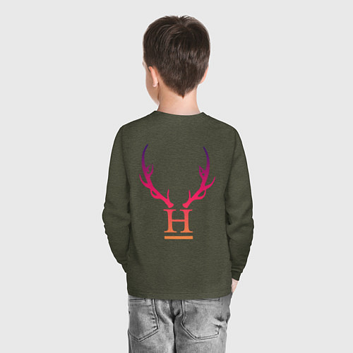 Детский лонгслив Hannibal / Меланж-хаки – фото 4