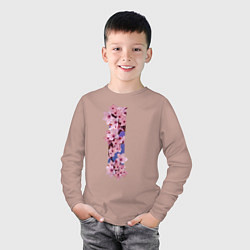 Лонгслив хлопковый детский Ветви сакуры, цвет: пыльно-розовый — фото 2