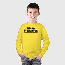 Лонгслив хлопковый детский Моя геройская академия, цвет: желтый — фото 2