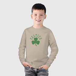 Лонгслив хлопковый детский Boston Celtics, цвет: миндальный — фото 2