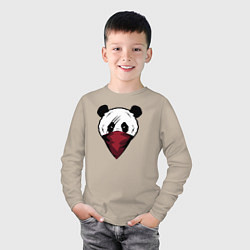 Лонгслив хлопковый детский Панда со шрамом, цвет: миндальный — фото 2