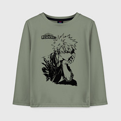 Лонгслив хлопковый детский Моя геройская академия, цвет: авокадо
