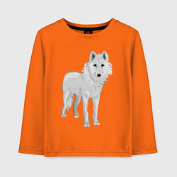 Лонгслив хлопковый детский Белый волк, цвет: оранжевый