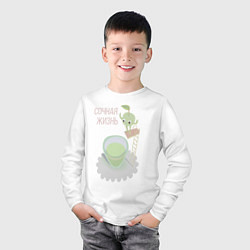 Лонгслив хлопковый детский Яблоко вектор, цвет: белый — фото 2