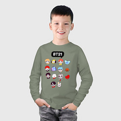 Лонгслив хлопковый детский BTS BT21, цвет: авокадо — фото 2