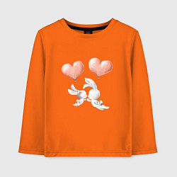 Лонгслив хлопковый детский Пара влюбленных зайчиков, цвет: оранжевый