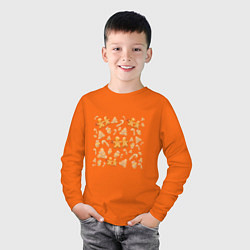 Лонгслив хлопковый детский Имбирные пряники, цвет: оранжевый — фото 2