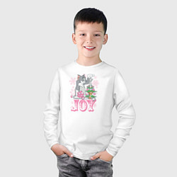 Лонгслив хлопковый детский JOY, цвет: белый — фото 2