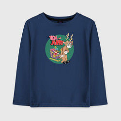Лонгслив хлопковый детский Tom and Jerry, цвет: тёмно-синий