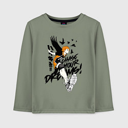 Лонгслив хлопковый детский Хайку, цвет: авокадо