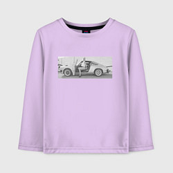 Лонгслив хлопковый детский Porshe, цвет: лаванда