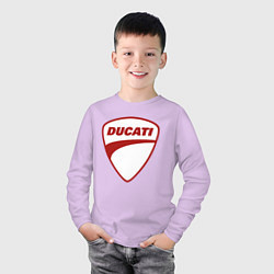 Лонгслив хлопковый детский Ducati Logo Дукати Лого Z, цвет: лаванда — фото 2