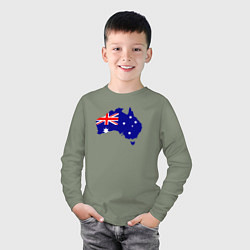 Лонгслив хлопковый детский Австралия, цвет: авокадо — фото 2
