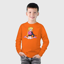 Лонгслив хлопковый детский Усаги и Луна, цвет: оранжевый — фото 2