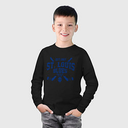Лонгслив хлопковый детский Сент-Луис Блюз, цвет: черный — фото 2