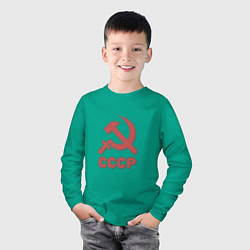 Лонгслив хлопковый детский СССР, цвет: зеленый — фото 2
