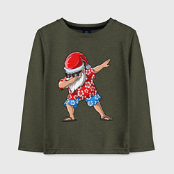 Лонгслив хлопковый детский Santa Dab, цвет: меланж-хаки