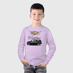 Лонгслив хлопковый детский Cadillac, цвет: лаванда — фото 2