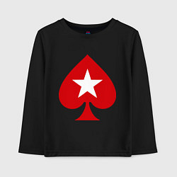 Лонгслив хлопковый детский Покер Пики Poker Stars, цвет: черный