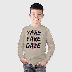 Лонгслив хлопковый детский YARE YARE DAZE, цвет: миндальный — фото 2