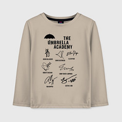 Лонгслив хлопковый детский АК АМБРЕЛЛА АВТОГРАФЫ АКТЁРОВ, цвет: миндальный
