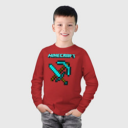 Лонгслив хлопковый детский Minecraft, цвет: красный — фото 2