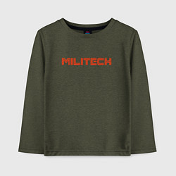 Лонгслив хлопковый детский Militech, цвет: меланж-хаки